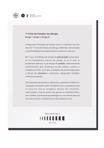 Polarides de Design  uma retrospectiva visual do 1. Ciclo de Estudos